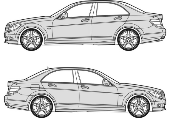 Mercedes-Benz C-Class (2007) (Мерcедес-Бенз C-Класс (2007)) - чертежи (рисунки) автомобиля